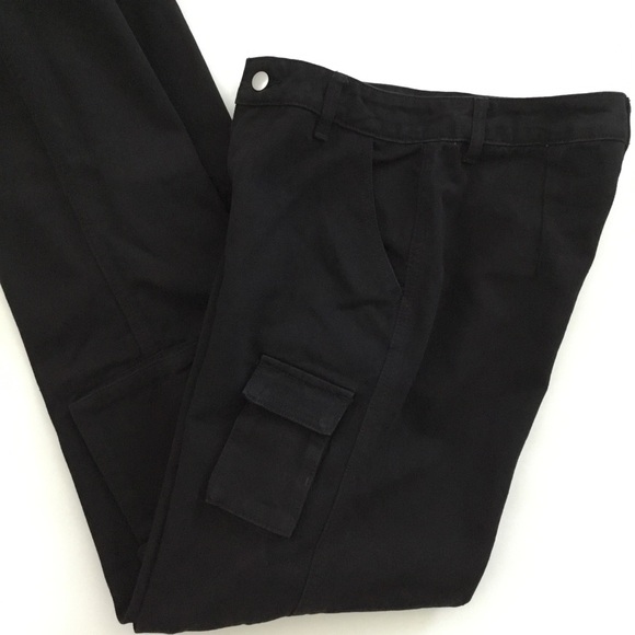 NWT Shein Women’s Cargo Jeans Pants Black Size S - Picture 3 of 8